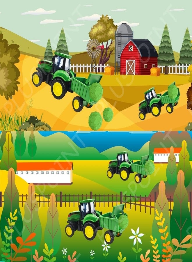 بلس بوينت ألعاب جرارات زراعية من PLUSPOINT، مركبات تعمل بالقصور الذاتي الاحتكاكي، شاحنة جرار زراعي مع عربة، ألعاب زراعية، شاحنات ألعاب احتكاكية للأولاد والبنات من عمر 3 سنوات فما فوق، لعبة أطفال (جرار) - Image 3